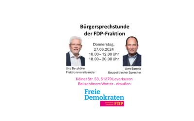 27.06.2024 Bürgersprechstunden der FDP Ratsfraktion