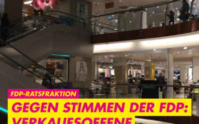 08.10.2024: FDP-Ratsfraktion ist entsetzt über die Ablehnung der verkaufsoffenen Sonntage im Stadtrat